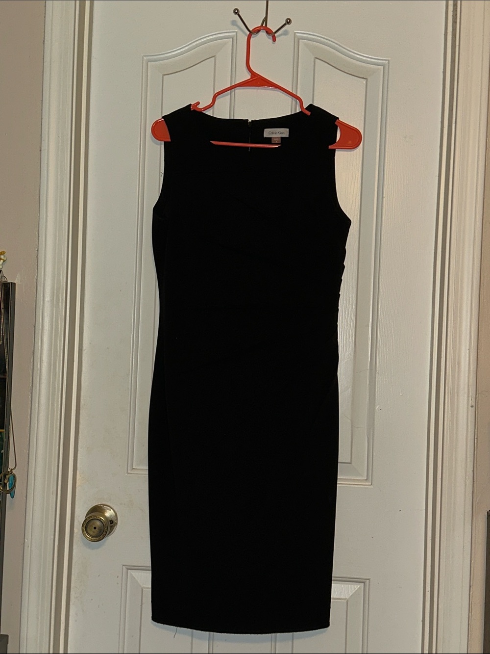 Calvin Klein Black Sleeveless Midi Sheath Dress